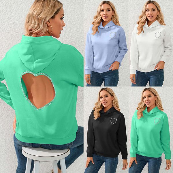 2024 outono/inverno novo amor quente tijolo hoodie manga longa com capuz camisola curta casaco feminino