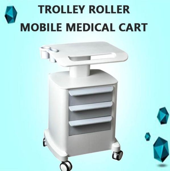2019 novo carrinho médico móvel do rolo do trole com suporte montado dos desenhos para o salão de beleza spa hifu machine1449236