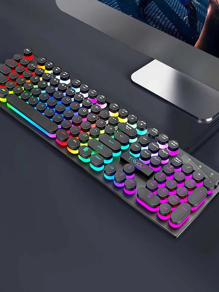 Sombra sentimento mecânico teclado desktop computador portátil esports jogo iluminado teclado com fio 240304