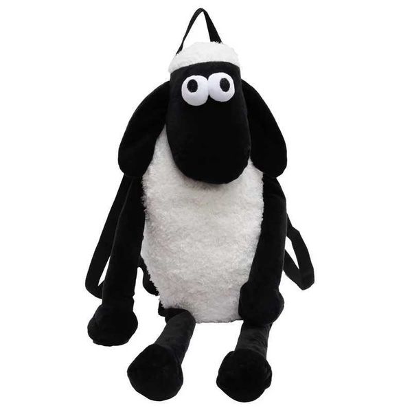 Zaini di peluche Kawaii Cartoon Anime Zaino di agnello nero Giocattolo di bambola di peluche di grande capacità San Valentino Compleanno Natale per bambini RagazzaL2403