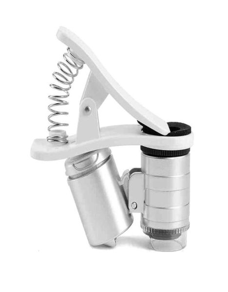 Moda mini testador de dinheiro 60x bolso microscópio lupa vidro led luz uv com clipe mini dinheiro tester7580197