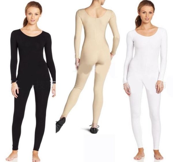 Women039s Lycra Spandex Plus Size Ganzanzug Tanz Ballett Gymnastik Trikot Catsuit Erwachsene Schwarz Langarm Unitard2560982