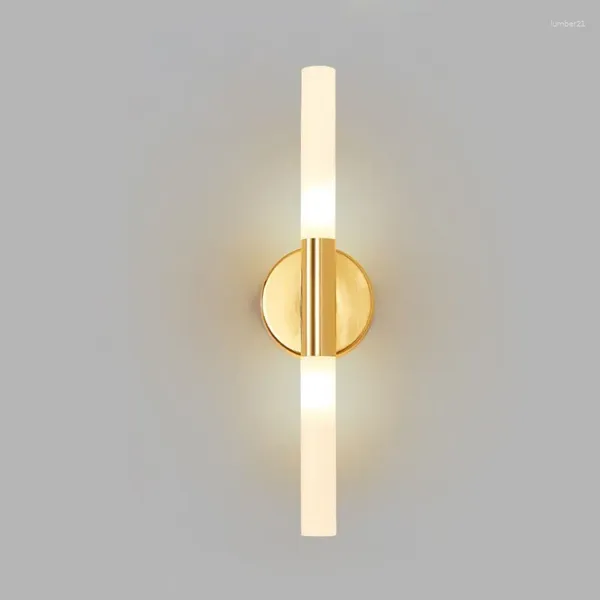 Wandleuchte Nordic Gold Eisen Kunst Glas Licht Schlafzimmer Wohnzimmer Hintergrund Spiegel Frontlampen Korridor Balkon Beleuchtung Leuchten