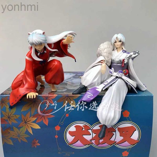 Aktionsspielfiguren InuYasha Anime Figur InuYasha Combat Ver Actionfigur Sesshoumaru Statue Sammlung PVC Modell Puppe Spielzeug Geschenk Zubehör Dekor ldd240314