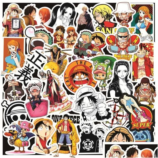 Adesivos de carro 50 Pçs / lote One Piece Luffy Adesivo Notebook Motocicleta Skate Computador Telefone Móvel Brinquedo Dos Desenhos Animados Tronco Entrega Au Otqc3