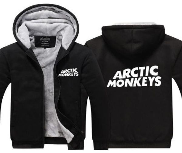 2019 inverno com capuz Arctic Monkeys banda de rock Homens mulheres Engrossar outono Hoodies roupas moletons Jaqueta com zíper moletom com capuz de lã street1187757