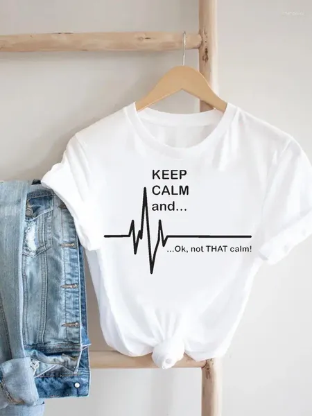 T-shirt da donna Tee Pretty Love Heartbeat Carino anni '90 Abbigliamento donna Stampa Tshirt Nice Top Manica corta Moda Casual Estate T-shirt grafica