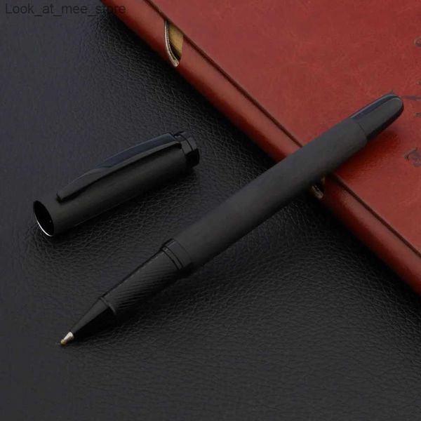 Canetas tinteiro Canetas tinteiro Luxo de alta qualidade preto titânio fosco preto presente Rollerball caneta escritório Swiss matte assinatura caneta de tinta Q240314
