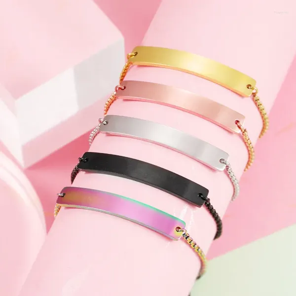Link-Armbänder, 1 Stück, Edelstahl, Spiegeloberfläche, gebogen, DIY-Armbandkette für Frauen, weiblich, Silber/Gold-Farbe