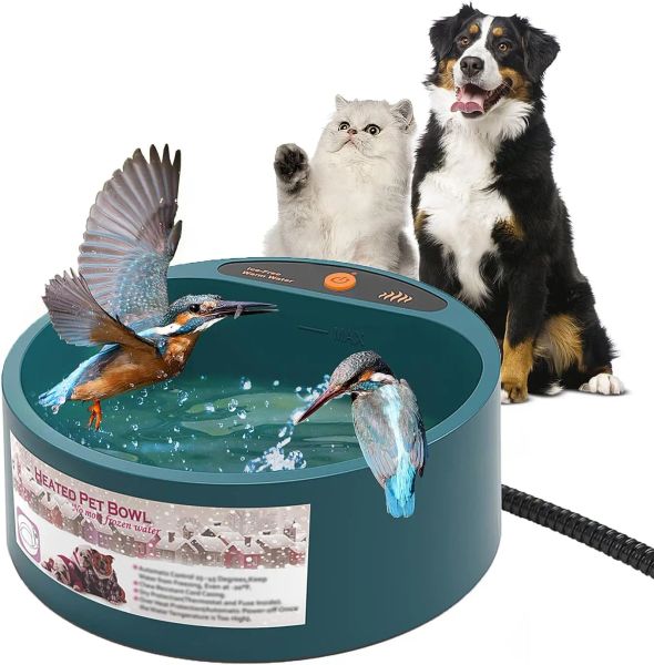 Beheizter Futternapf für Haustiere, intelligente Temperaturregelung, 2,2 l, beheizter Hundenapf, Winter-Vogelbad, Heiznapf, Thermo-Wassernapf für Hunde