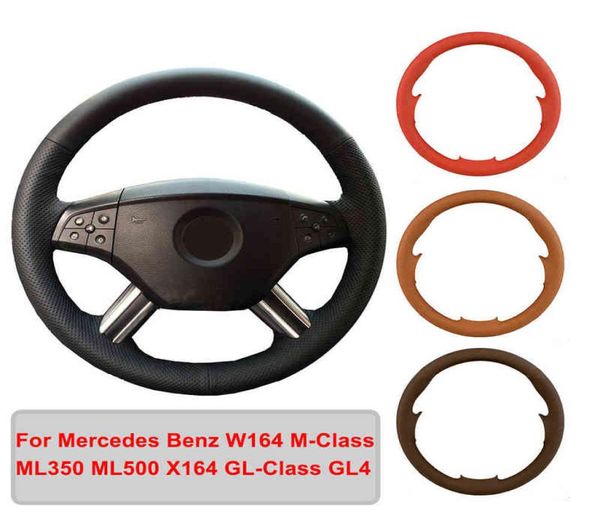 Coprivolante per auto in pelle sintetica per Mercedes W164 MClass ML350 ML500 X164 GlClass GL4 Volante intrecciato J2208088972901