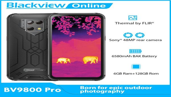 Blackview BV9800 Pro Smartphone com imagem térmica 48MP à prova d'água P70 6580mAh Android 90 6GB128GB de carga sem fio robusto Phone8443615