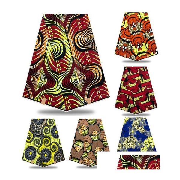 Tecido ancara africano algodão cera imprime tecido de alta qualidade real angola para festa entrega gota vestuário tecido dhlj0