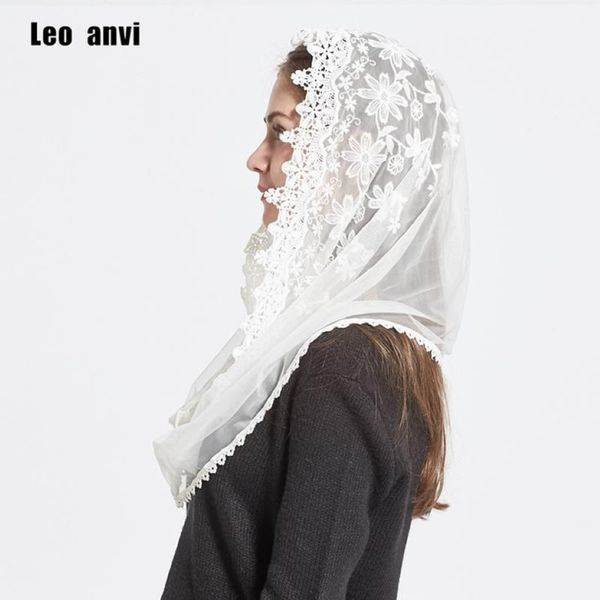 Leo anvi Sciarpa Infinity in pizzo donna Mantiglia bianca avorio Sciarpa hijab velo tradizionale cappella cattolica e avvolge hijab musulmano1246h