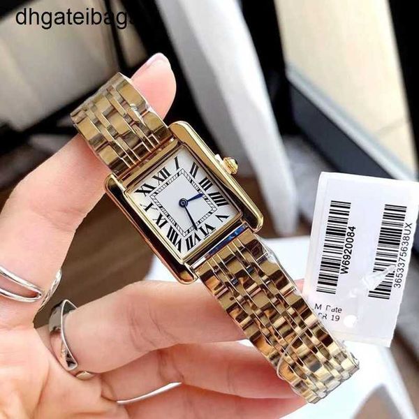 Часы Carters Швейцарские часы Роскошные женские танковые квадратные часы Дизайнерские бриллиантовые премиум-класса Кварцевый механизм Браслет из нержавеющей стали Сапфировое стекло Водонепроницаемые женские W