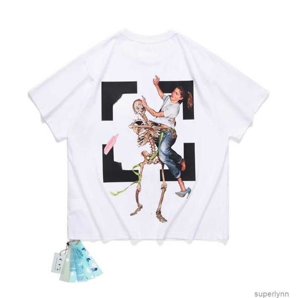 T-shirt da uomo Offs White Irregular Arrow Summer Finger Loose Casual T-shirt a maniche corte T-shirt per uomo e donna Stampata Lettera x sulla stampa Taglia S-2xl Y3p1