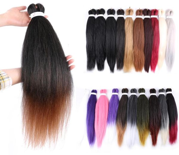 Предварительно растянутые плетения для наращивания волос Ombre Easy Jumbo Braids Hair 20quot 26quot Синтетические вязанные крючком косички Черный Коричневый Розовый7216231