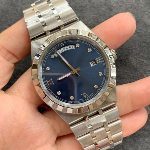 Tudors Royal M28600-0006 AAAAA 5A Kalite Superclone V7 Fabrika Saatleri 41mm Erkekler Otomatik Mekanik 2824 Hediye Kutusu Sapphire A01