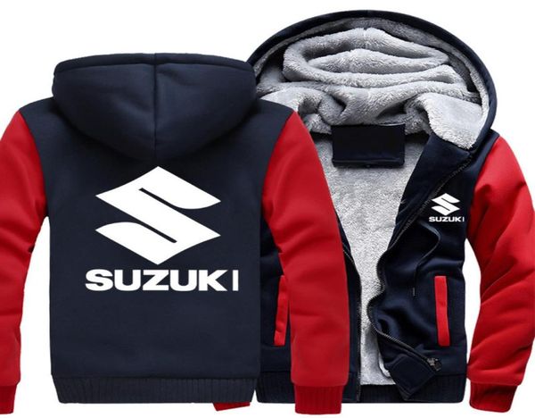 2018 Autumn Winter Suzuki Hoodie Selto de Jaqueta de Publicidade espessada espessamento com zíper com casaco engraçado