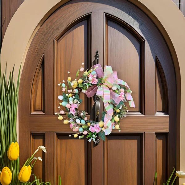 Декоративные цветы Пасхальный венок для украшения на стене входной двери дома