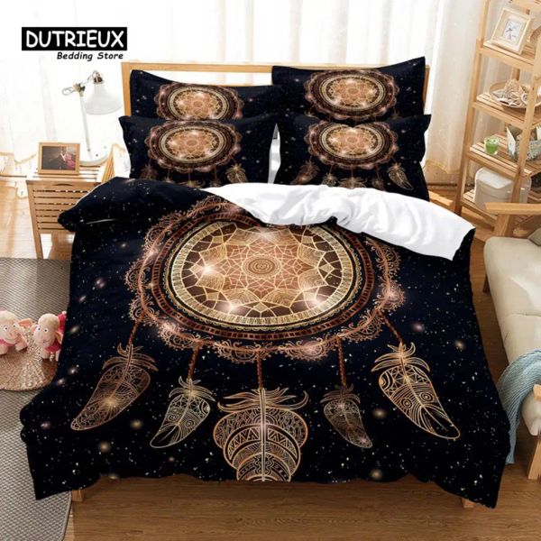 Set Golden Dream Catcher Duvet Cover Set Fashion Bettwäsche Set weich bequeme, atmungsaktiv