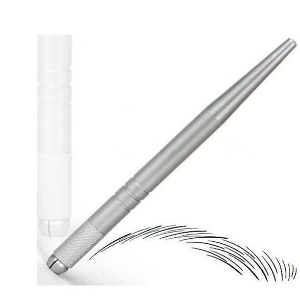 Новинка, 100 шт., серебряная ручка для перманентного макияжа, 3D вышивка, ручная ручка для макияжа, ручка для татуажа бровей, микроблейд 4394301