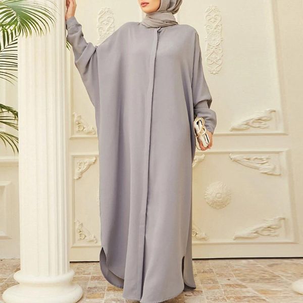 Roupas étnicas Muçulmanas Abaya Kaftan Mulheres Vestido Longo Islâmico Dubai Cardigan Robe Plain Africano Turco Sudeste Asiático Roupas