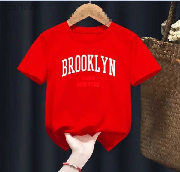 T-Shirts Brooklyn 1898 New York Netter Junge Mädchen T-Shirts Kinder Brief Kleidung Baby Rot Harajuku T-Shirts Tops ldd240314