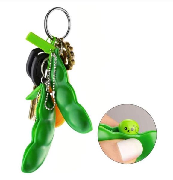 Descompressão Edamame Brinquedo Squishy Squeeze Ervilhas Feijão Chaveiro Anti Stress Adulto Borracha Meninos Presente Fidget Toys6465250