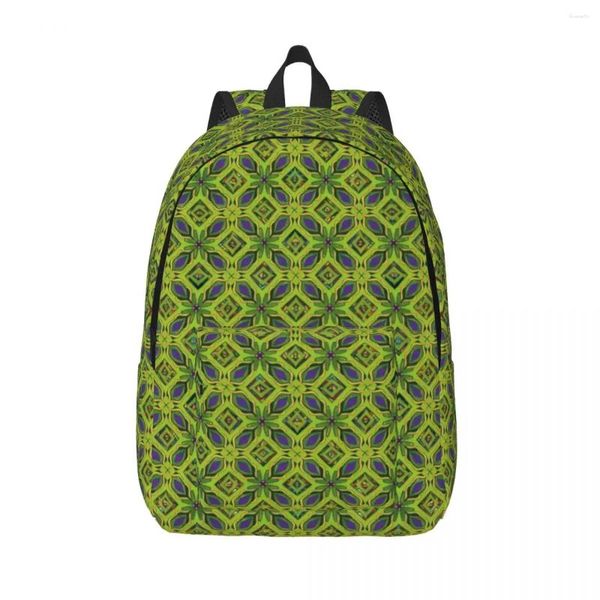 Рюкзак Rain's Green Serenity с геометрическим рисунком для подростков, полиэстер, уличный стиль, рюкзаки, прочная уличная одежда, школьные сумки, рюкзак