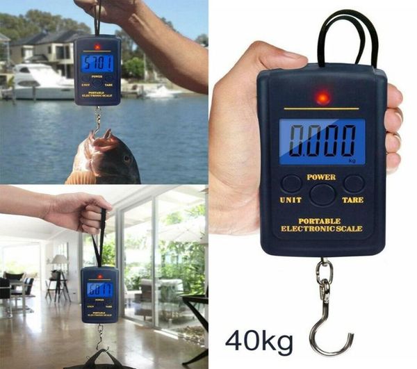 40kg Dijital Ölçekler LCD Ekran Asma Hook Bagaj Balıkçılık Kilo Ölçeği Taşınabilir Havaalanı Elektronik Ev Ölçekleri CCA11905 202596771