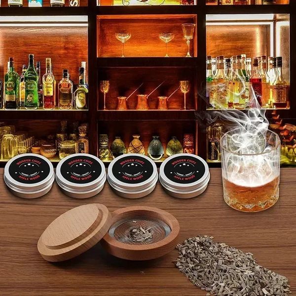 Kit Fumatore Cocktail Whisky Cappa in Legno Affumicato in Legno per Bevande Accessori Bar Cucina Strumenti Bar Cocktail 240327