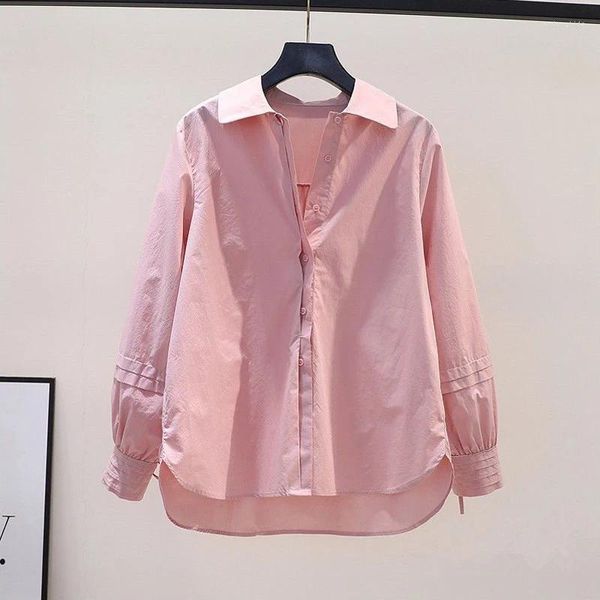 Frauen Blusen Blusas Mujer Frühling Herbst Feste Koreanische Mode Casual Langarm Frauen Tops Lose Rosa Elegante Shirts