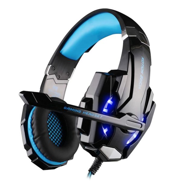 KOTION EACH Drahtloser Bluetooth-Kopfhörer mit Stirnband, Gaming-Headset, Stereo-Ohrhörer, Kopfhörer mit Mikrofon, Licht für PC, LOL Game6240501