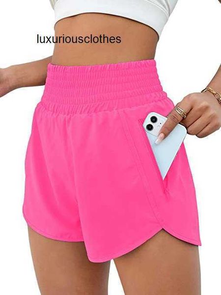 Calças ativas Lu Yoga Lemon Algin Womens Shorts Womens Sports Hotty Hot Shorts Cintura alta faixa que corre bolsos laterais anti-reflexo calça elástica meia-calça LL Alig