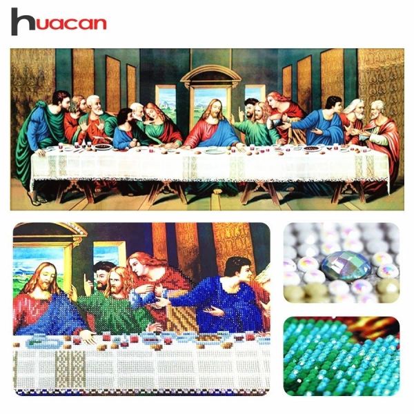 Stich Huacan, speziell geformt, Diamant-Stickerei, Gemälde, letztes Abendmahl, religiös, 5D-Diamant-Mosaik, Kreuzstich, Urlaub, Geschenk, Wanddekoration