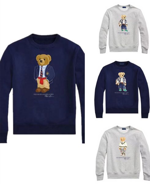 Designer di marca di moda Felpa con cappuccio da uomo orso Lettera Manica lunga Felpa con cappuccio calda Felpe con cappuccio grafiche di lusso Maglione Hip Hop Felpe girocollo allentate Taglia S-XXL