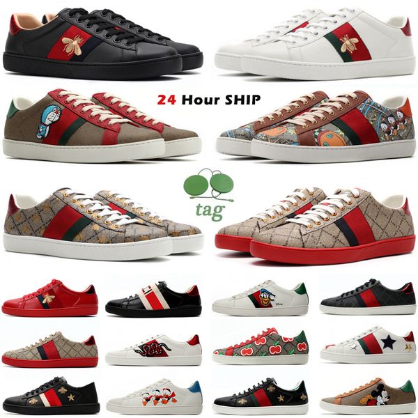 Designerschuhe Freizeitschuhe Bee Ace Sneakers Herren Damen Schnürschuhe Tiger besticktes Leder Schwarz Rot Weiß Grün Streifen Männer Frauen Walking Modeschuh