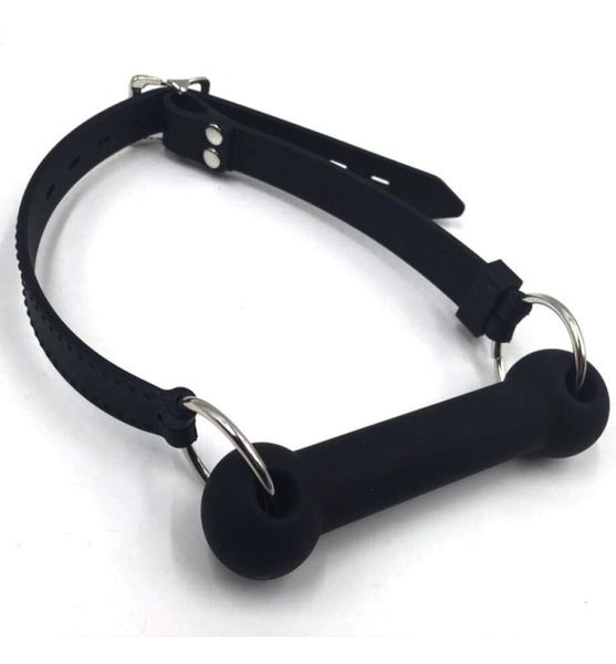 BDSM Bondage Silicone pieno Bocca aperta Bit Gag Cavallo Pony Gioco di ruolo Bavaglio Giocattolo adulto del sesso per coppia T2005183914650