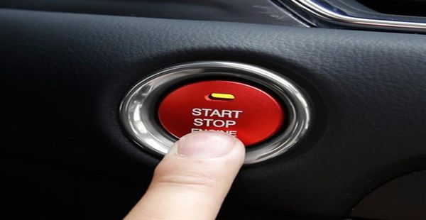 Novo carro start stop botão de ignição do motor anel liga alumínio estilo acessórios capa para mazda enclave cx345 atez7913416