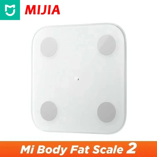 Balanças originais mijia escala de gordura 2 casa inteligente composição corporal mi fit app mi escala de gordura corporal 2 bluetooth 5.0 monitor display led