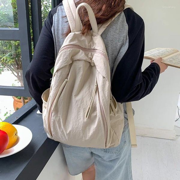 Школьные сумки, корейские модные нейлоновые рюкзаки, повседневные школьные сумки для студентов колледжа, большая вместительная дорожная женская сумка для девочек-подростков