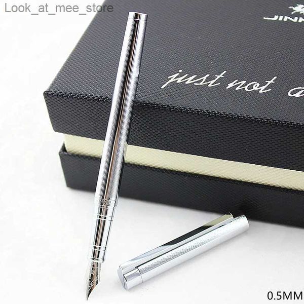 Penne stilografiche Penne stilografiche Jinhao 126 ic Penna stilografica argento con pennino in iridio da 0,5 mm La migliore penna regalo aziendale Penne a inchiostro in metallo Spedizione gratuita Q240314