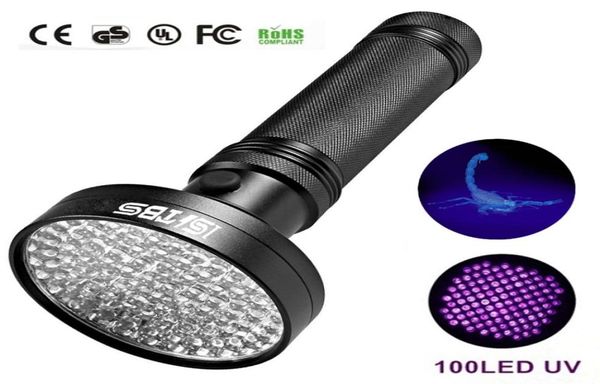 Lanterna de luz preta uv de 18w, 100 leds, luz uv e luz negra para inspeção doméstica, manchas de urina de animais de estimação, holofotes led 4058863