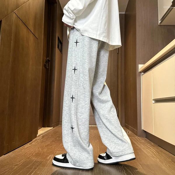 Männer Hosen Frühling Männer Jogginghose Street Fashion Design Casual Breite Bein Jogger Minimal Große Gestrickte 2024