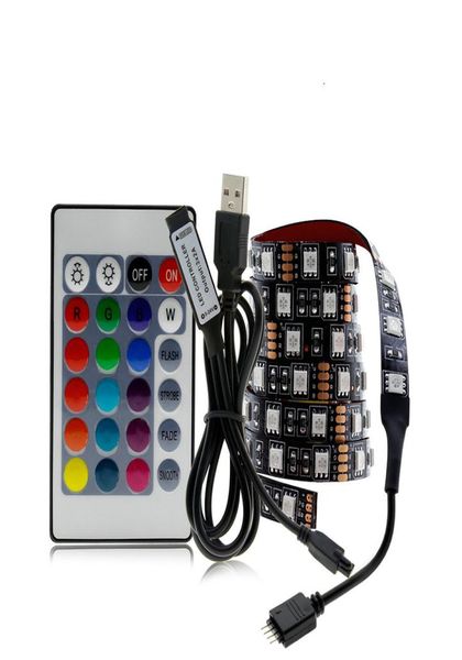 USB LED Strip 5050 RGB Değiştirilebilir LED TV Arka Plan Aydınlatma 50cm 1m 2m 3m 4m 5m DIY Esnek LED LIGHT6912201