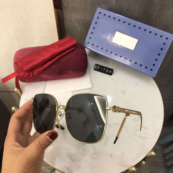 Designer Gucchi Óculos de Sol Cuccis 2021 Novos Óculos de Sol Mulheres Moda Polarizador Óculos de Sol Mens Metal Chain Termos Óculos Mulheres Boa Qualidade