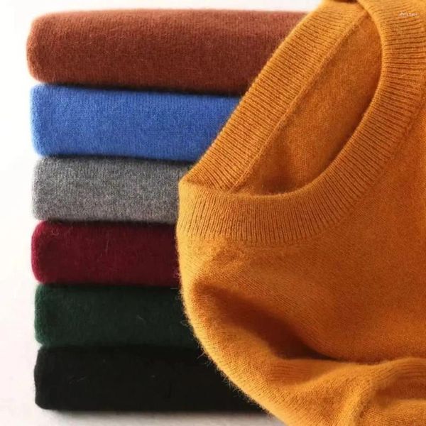 Maglioni da uomo Autunno/Inverno Cashmere Abbigliamento resistente al freddo Girocollo Maglione bianco Pullover Caldi top coreani