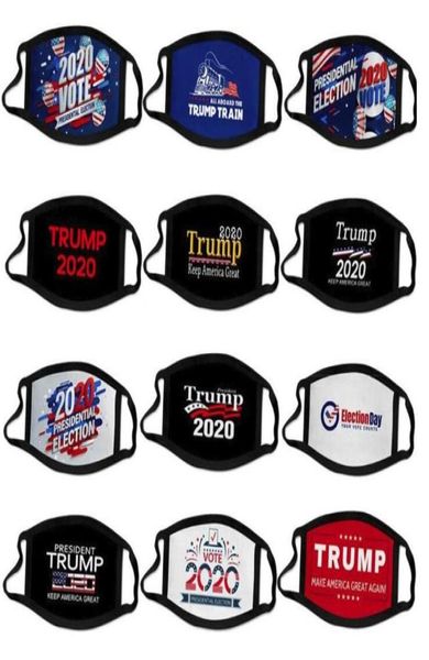 US Stock 2020 Eleição Trump Campanha Designer Máscara Facial Reutilizável Máscaras Pretas Trump Imprimir Protetor Antipoeira Boca Cover4023131