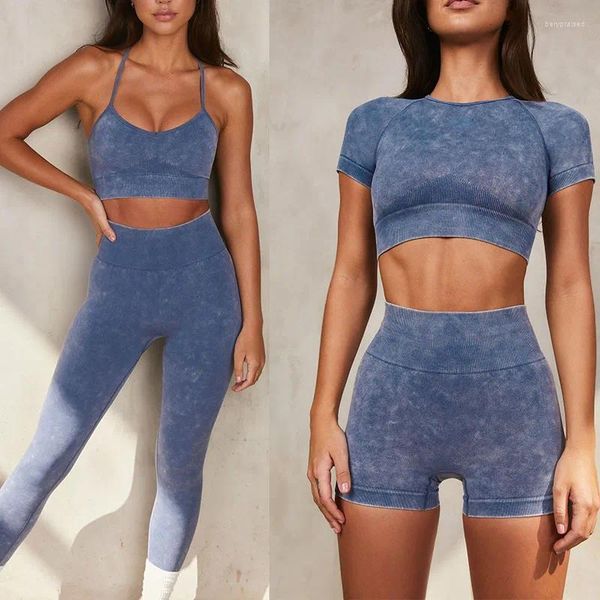 Kadınların Trailtsits Sakinsiz Yoga Seti Egzersiz 2 Parçalı Fitness Takım Kısa Tank Top Yüksek Belli Şort Çalışan E878